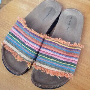 Aeropostale Serape Cork Slide Sandals Multicolor Size 6